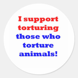 Sticker Rond Arrêter la maltraitance animale