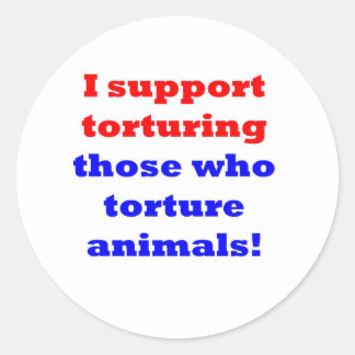 Sticker Rond Arrêter la maltraitance animale