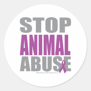 Sticker Rond Arrêter la maltraitance animale