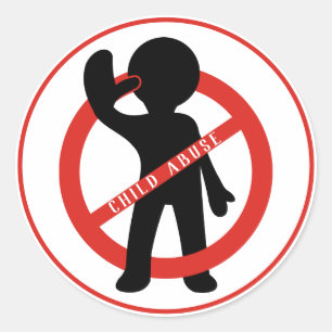 Sticker Rond Arrêter la maltraitance des enfants
