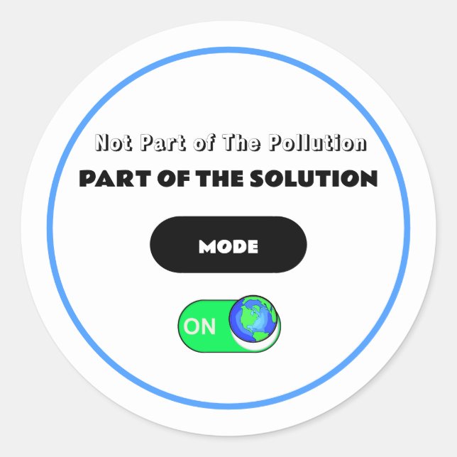 Sticker Rond Arrêter la pollution (Devant)