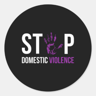 Sticker Rond Arrêter la violence familiale Survivant