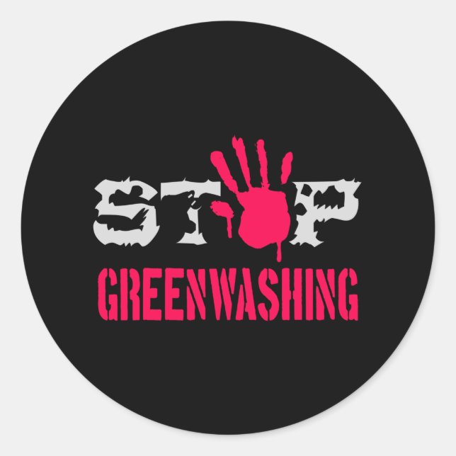 Sticker Rond Arrêter le lavage au vert (Devant)