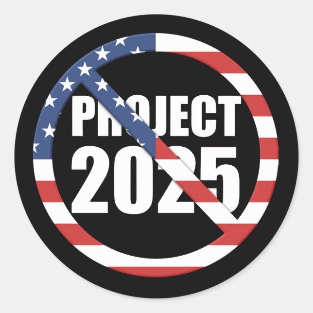 Sticker Rond Arrêter le projet 2025 (Devant)