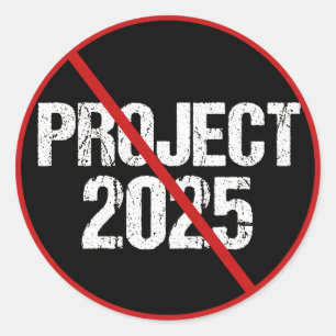Sticker Rond Arrêter le projet politique anti-Trump 2025