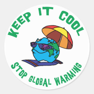 Sticker Rond Arrêter le Réchauffement climatique