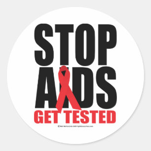 Sticker Rond Arrêter le SIDA : Tester
