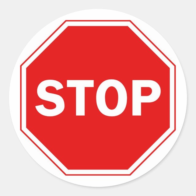 Sticker Rond Arrêter le signe (Devant)