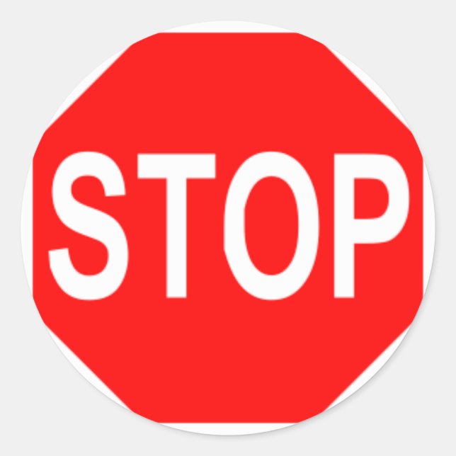 Sticker Rond Arrêter le signe (Devant)
