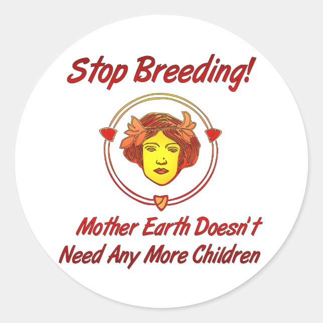 Sticker Rond Arrêter le surpeuplement (Devant)