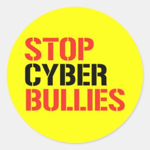 STICKER ROND ARRÊTER LES BULLES CYBER
