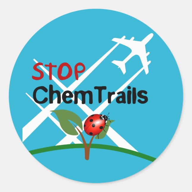 Sticker Rond Arrêter les chemins écocide de buissons dame (Devant)