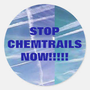 Sticker Rond Arrêtez Chemtrails maintenant ! !