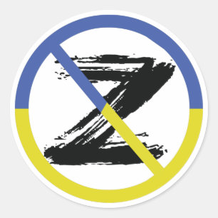 Sticker Rond Arrêtez la guerre en Ukraine Jetez un oreiller