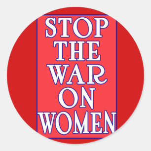 Sticker Rond Arrêtez la guerre sur des femmes