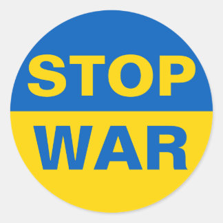 Sticker Rond Arrêtez la guerre Ukraine ukrainienne