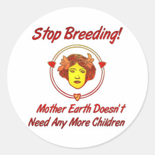 Sticker Rond Arrêtez la surpopulation