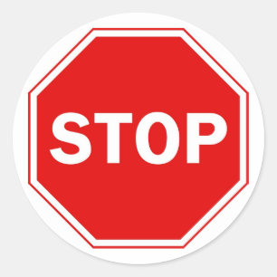 Sticker Rond Arrêtez le signe