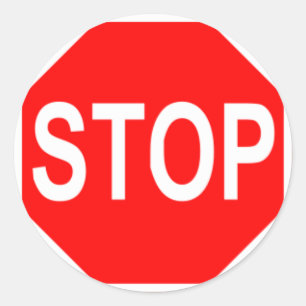 Sticker Rond Arrêtez le signe