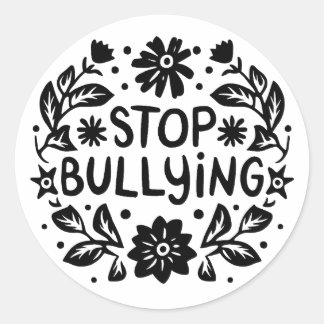 Sticker Rond Arrêtez les brutalités