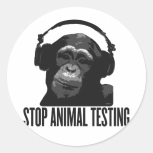 Sticker Rond arrêtez l'expérimentation animale