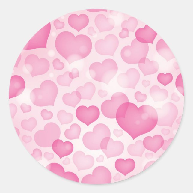 Sticker Rond Arrière - plan avec coeur (Devant)