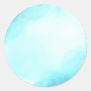 Sticker Rond Arrière - plan bleu de ciel d'aquarelle
