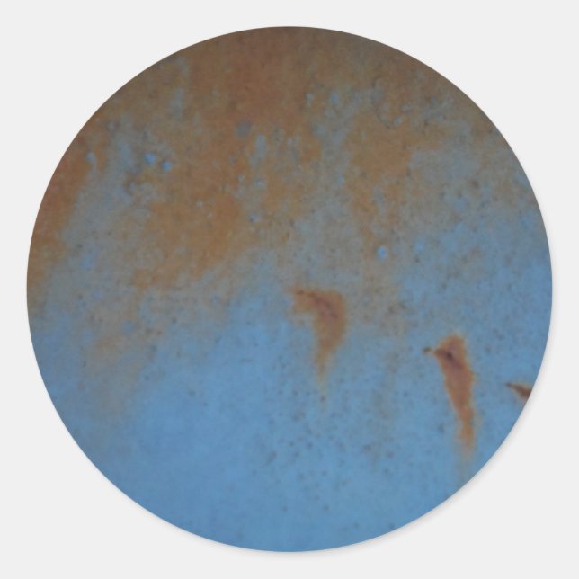 Sticker Rond Arrière - plan bleu rouillé (Devant)