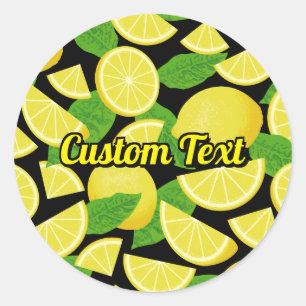 Sticker Rond Arrière - plan citron