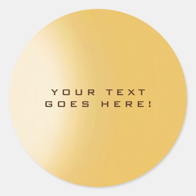 Sticker Rond Arrière - plan couleur or spécial unique clair (Devant)