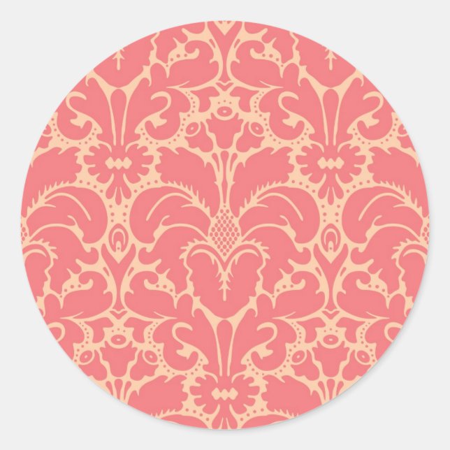 Sticker Rond Arrière - plan damassé de style baroque (Devant)
