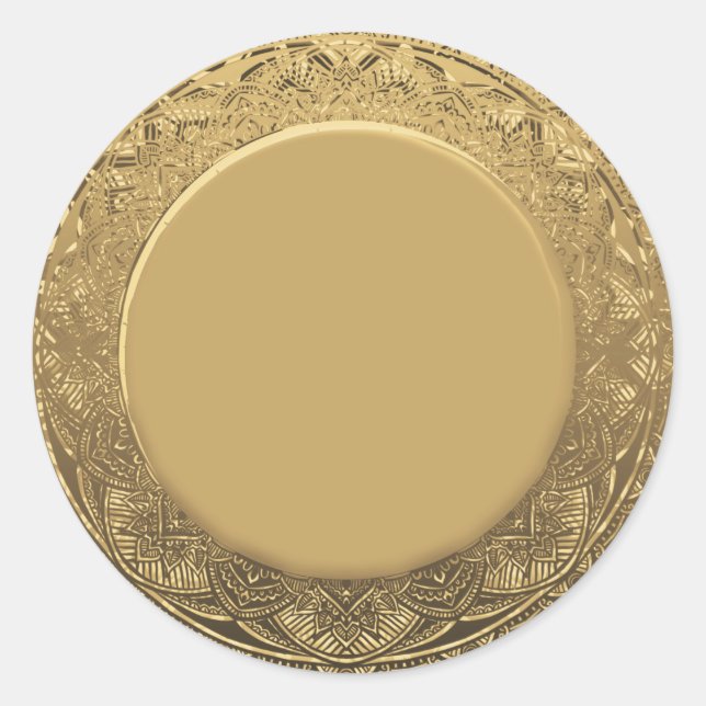 Sticker Rond Arrière - plan d'apparence or personnalisé (Devant)