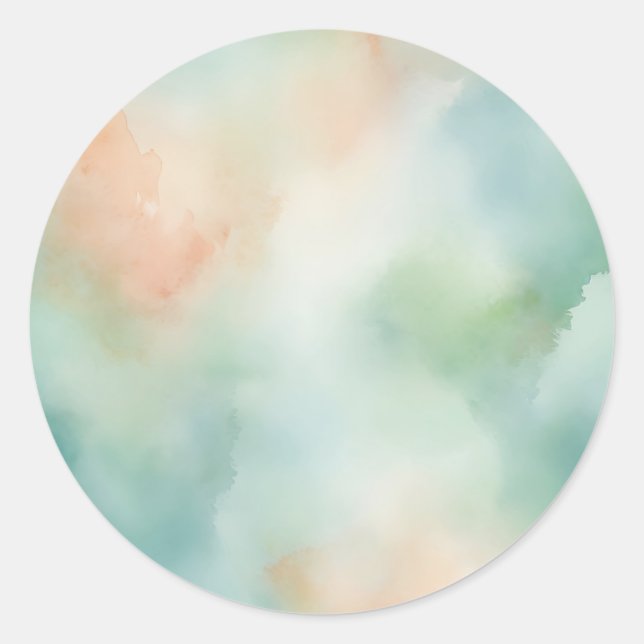 Sticker Rond Arrière - plan d'aquarelle délicat avec lave Paste (Devant)
