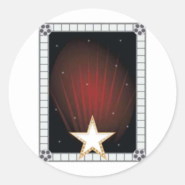 Sticker Rond Arrière - plan de célébrité (Devant)