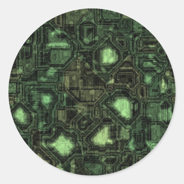 Sticker Rond Arrière - plan de circuit informatique (Devant)