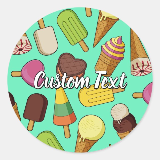 Sticker Rond Arrière - plan de glace (Devant)