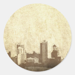 Sticker Rond Arrière - plan de Grungy