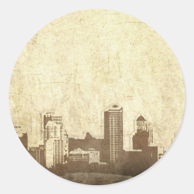 Sticker Rond Arrière - plan de Grungy (Devant)