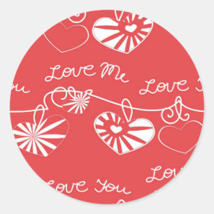 Sticker Rond Arrière - plan de la Saint Valentin