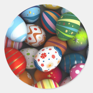 Sticker Rond Arrière - plan de Pâques
