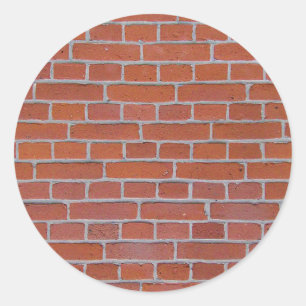 Sticker Rond Arrière - plan de texture en briques rouges