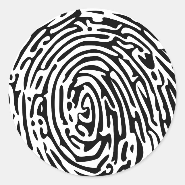 Sticker Rond Arrière - plan d'empreintes digitales (Devant)