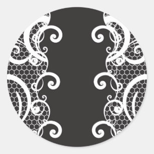 Sticker Rond Arrière - plan dentelle 1