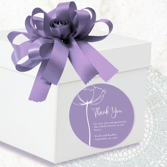 Sticker Rond Arrière - plan Dusty  Floral Mariage Merci (Créateur téléchargé)