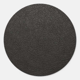 Sticker Rond Arrière - plan en cuir noir de texture