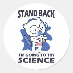Sticker Rond Arrière-plan - Expérience d'un scientifique adorab
