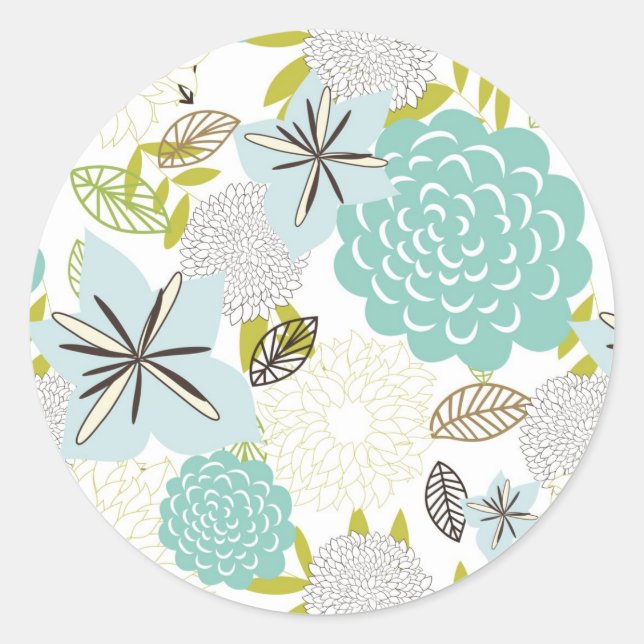 Sticker Rond Arrière - plan floral 5 (Devant)