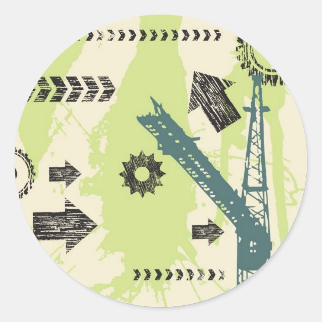 Sticker Rond arrière - plan high-tech Abstrait (Devant)