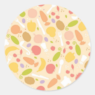 Sticker Rond Arrière - plan motif de cuisine végétarien