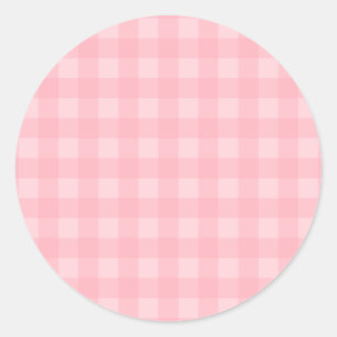 Sticker Rond Arrière - plan Motif Retro Pink En vichy